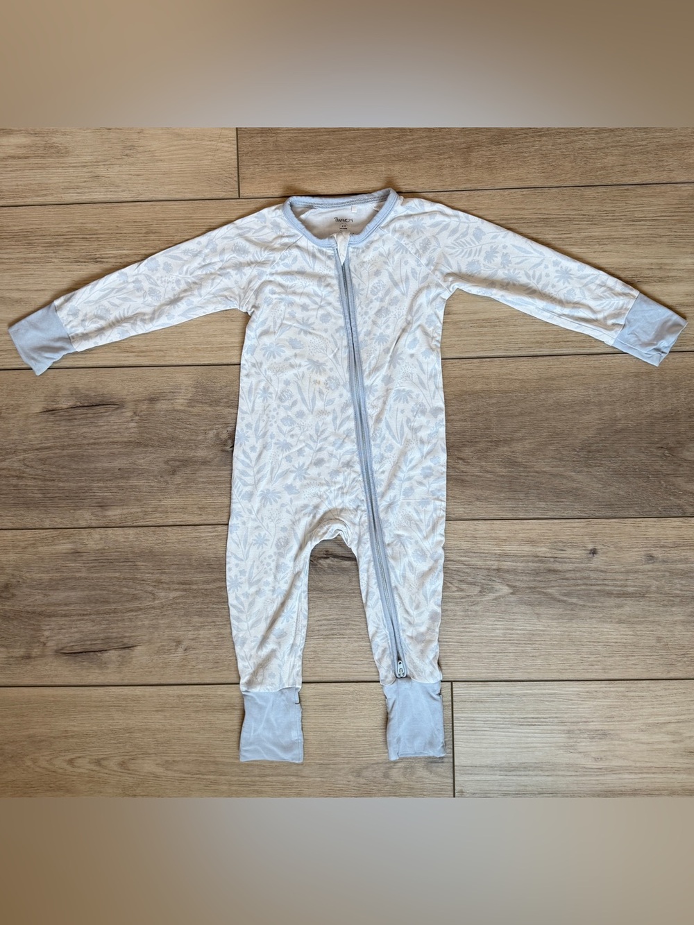 In My Jammers Bamboo Floral Zipper Romper 12–18M Convertible Footie Pajamas